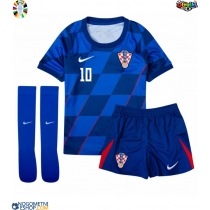 Otroški Nogometni dresi Hrvaška Luka Modric #10 Gostujoči EP 2024 Kratek Rokav (+ Kratke hlače)